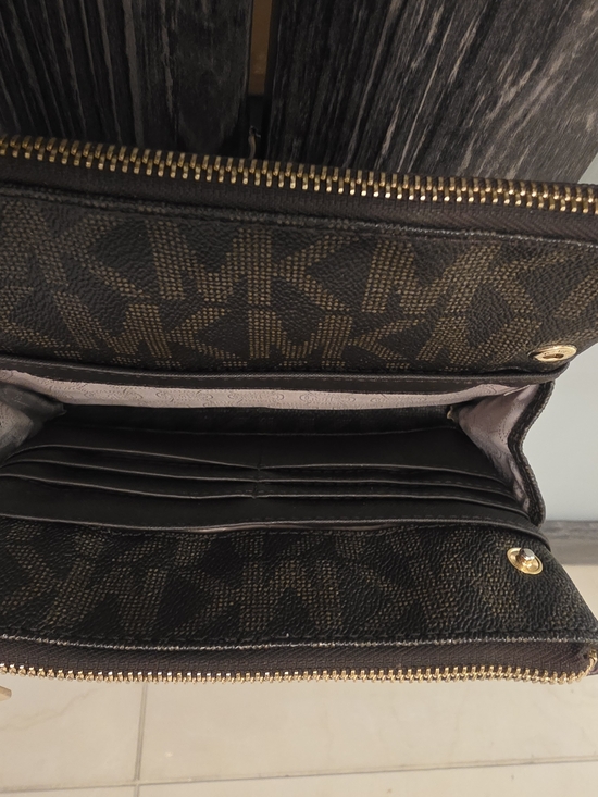 Michael Kors Brown MK Signature Crossbody with Tan Leather Trim - Picture 10 of 17